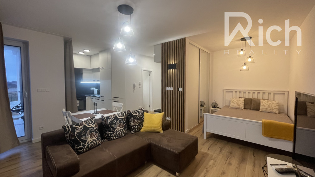 Veľký 36 m2 a zariadený 1 izb.byt s balkónom v novostavbe